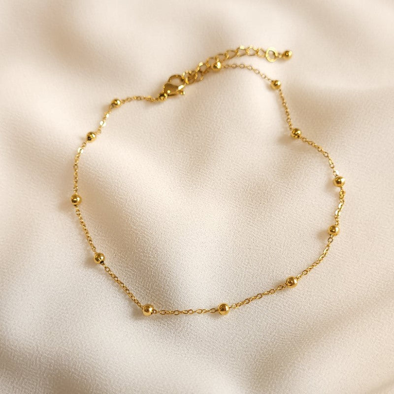 Mini bracelete de tornozelo em forma de coração - Bracelete de amor a dupla camada