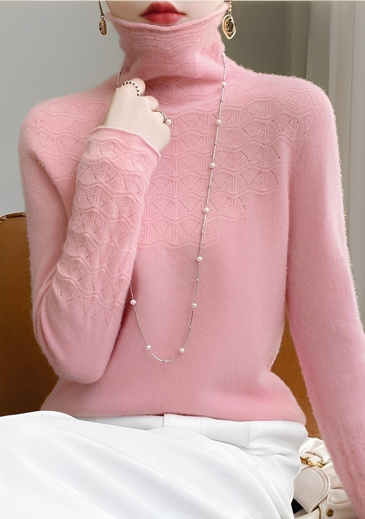 Michaela - Elegante, suave gola alta para mulheres