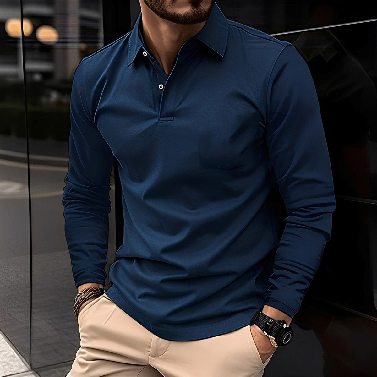 Deacon - Camisa de manga longa casual e robusta
