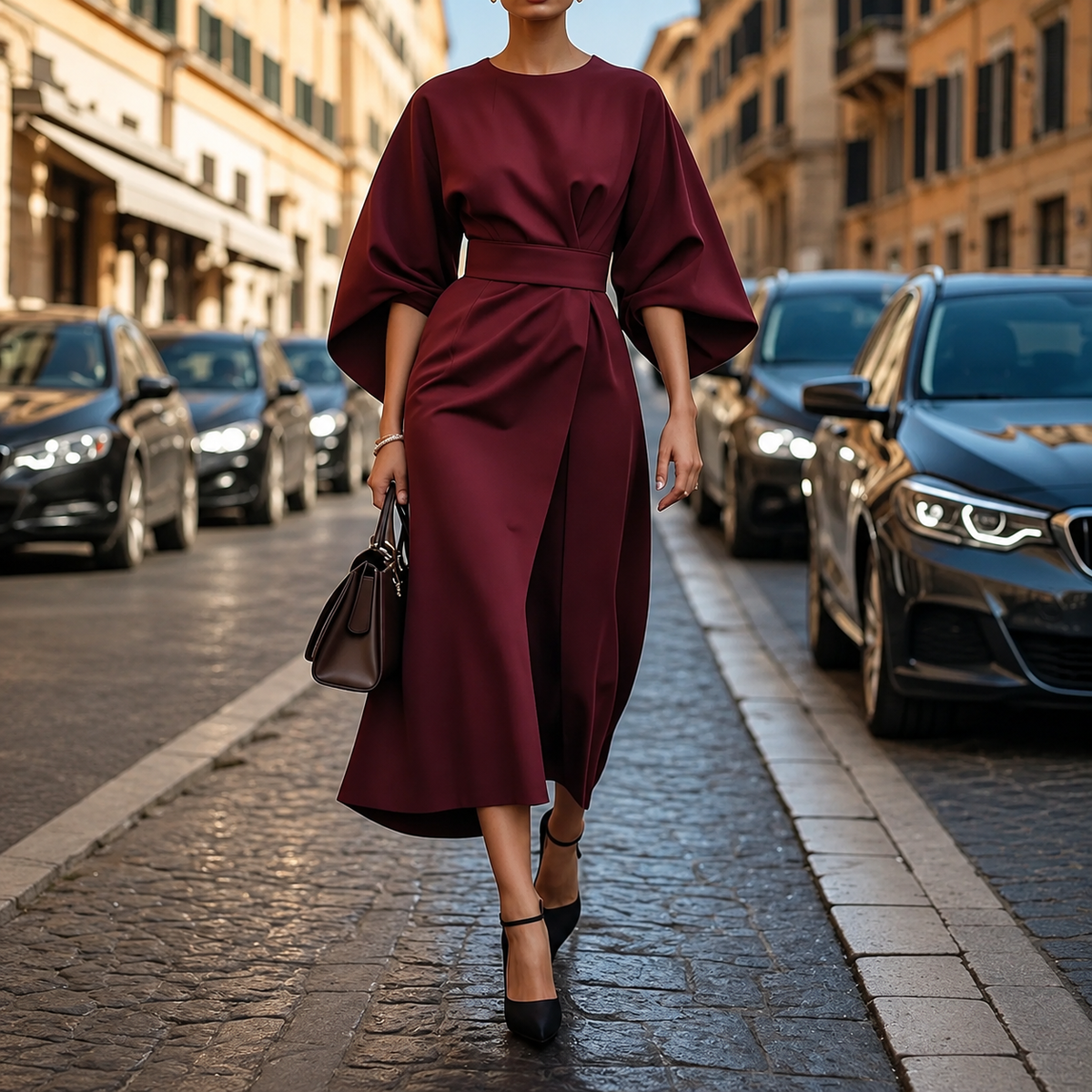 Clare - Maxi Kleid com Cordão na Cintura