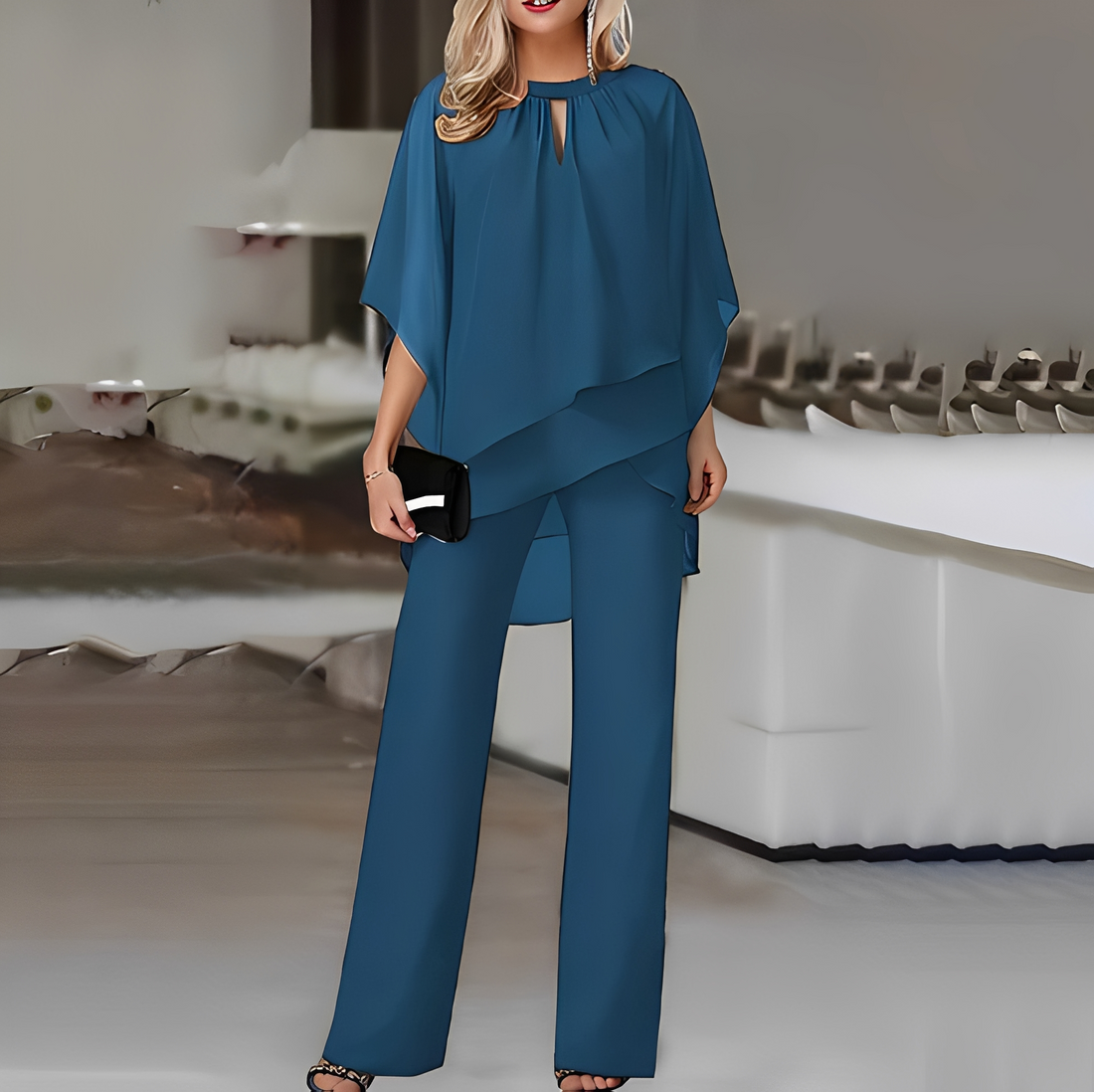 Aarree - Elegante roupa larga formal para mulheres conjunto