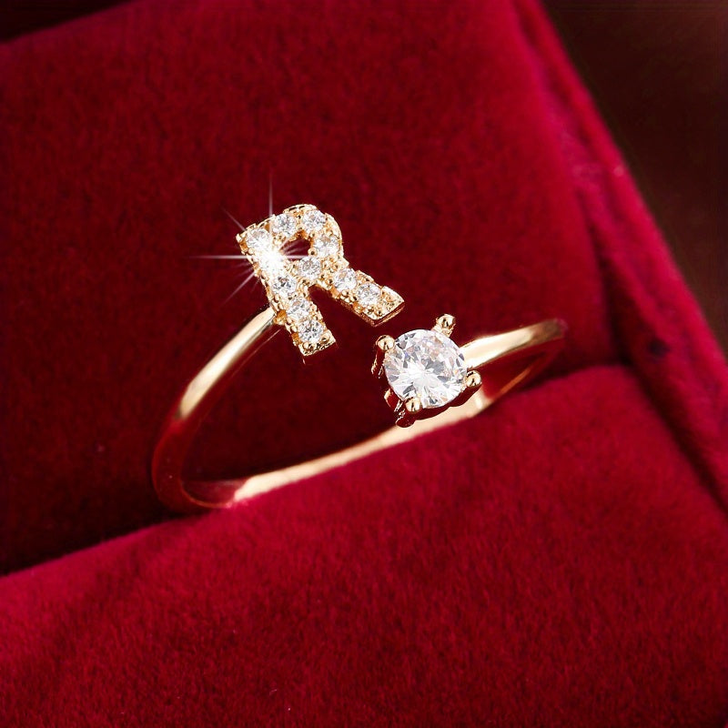 Nova – Bague aberta moderna com inicial