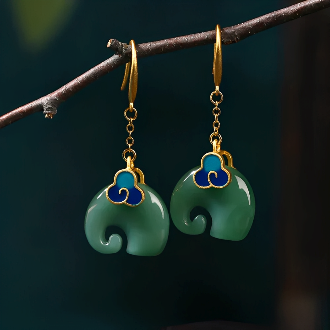 Elly – Brincos elegantes com elemento retrô verde