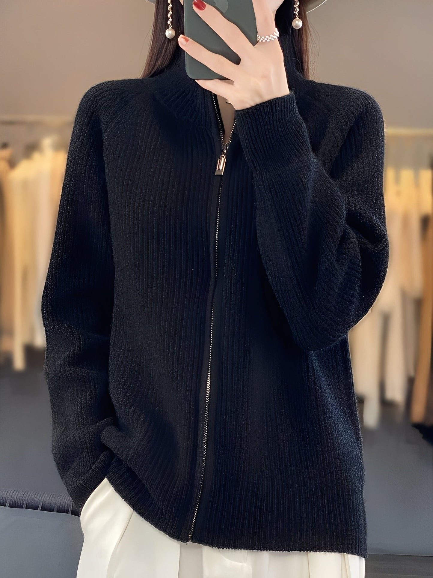 Brylee - Wolljacke mit Reißverschluss für Damen