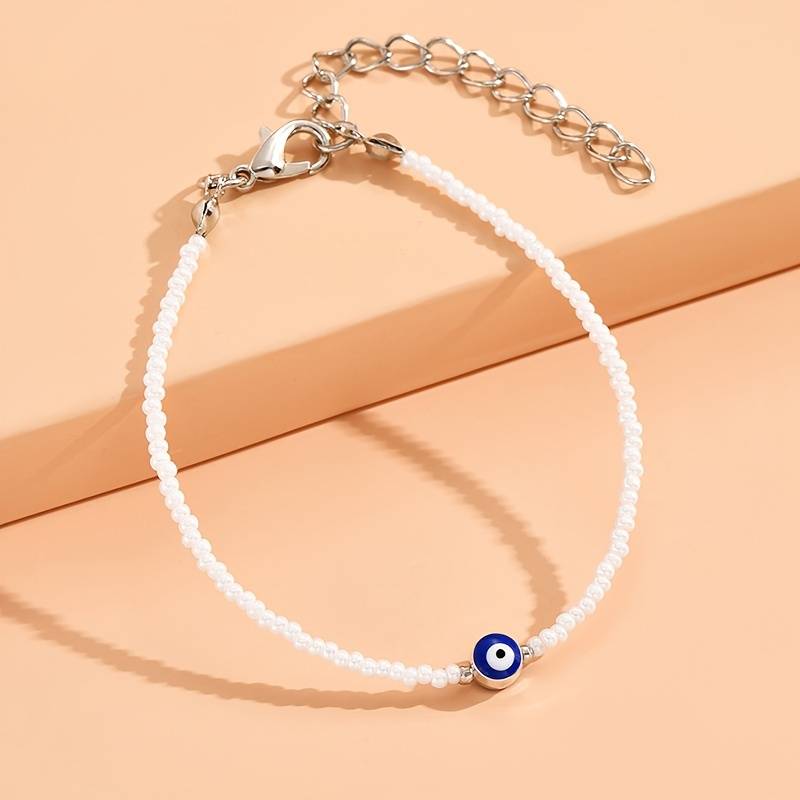 Bracelete de pérolas Evil Eye - Bracelete de pérolas Olho de Diabo