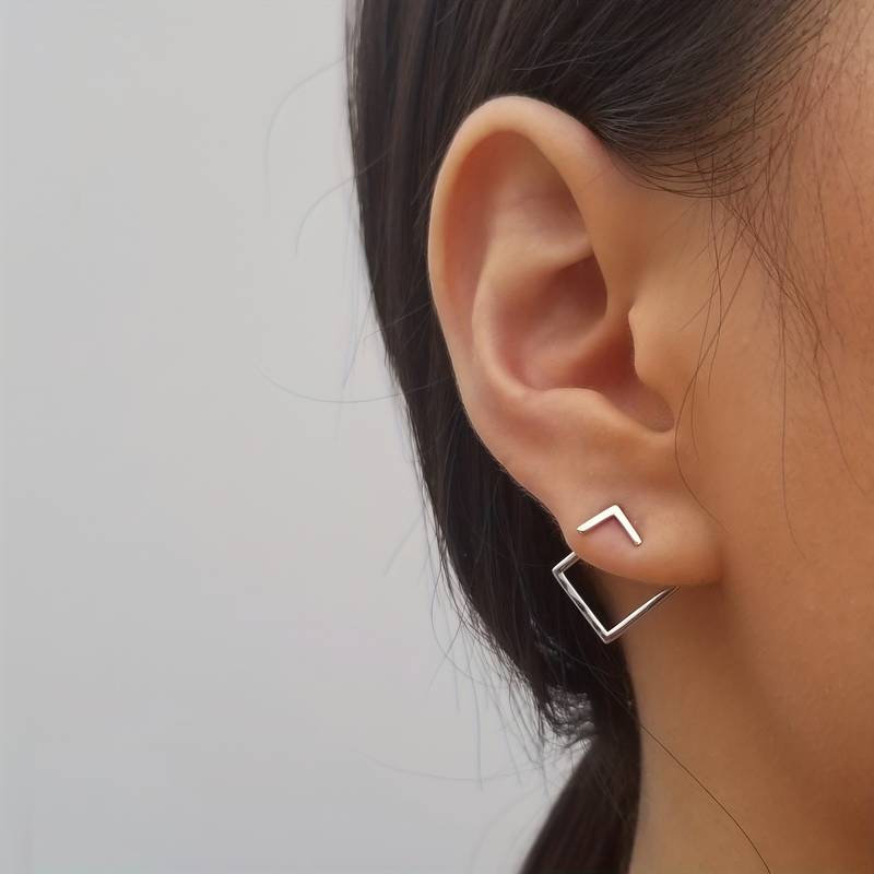 Losango conectante - Brincos geométricos minimalistas