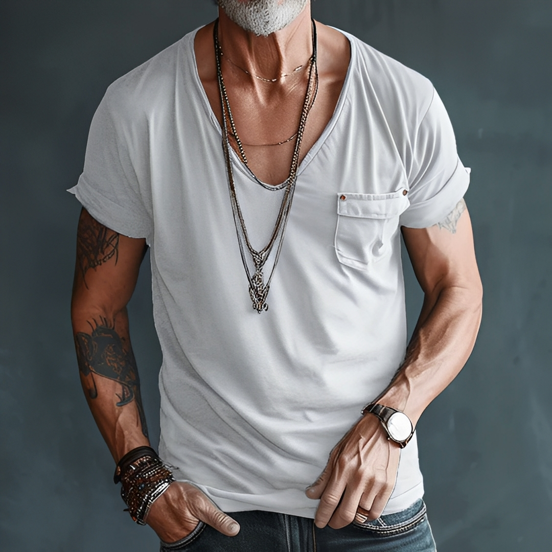 Jelou - Camiseta de verão descontraída para homem