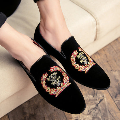 Rafael - Elegant Velvet Shoes with Embroidery for Men
