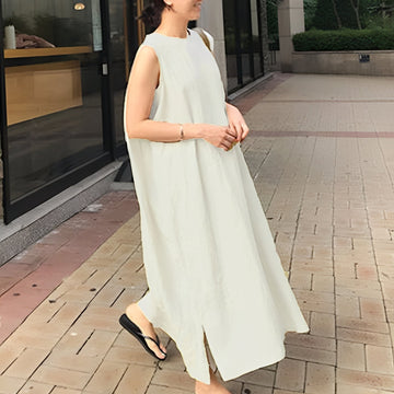 Carly - Vestido plissado casual sem mangas para mulheres