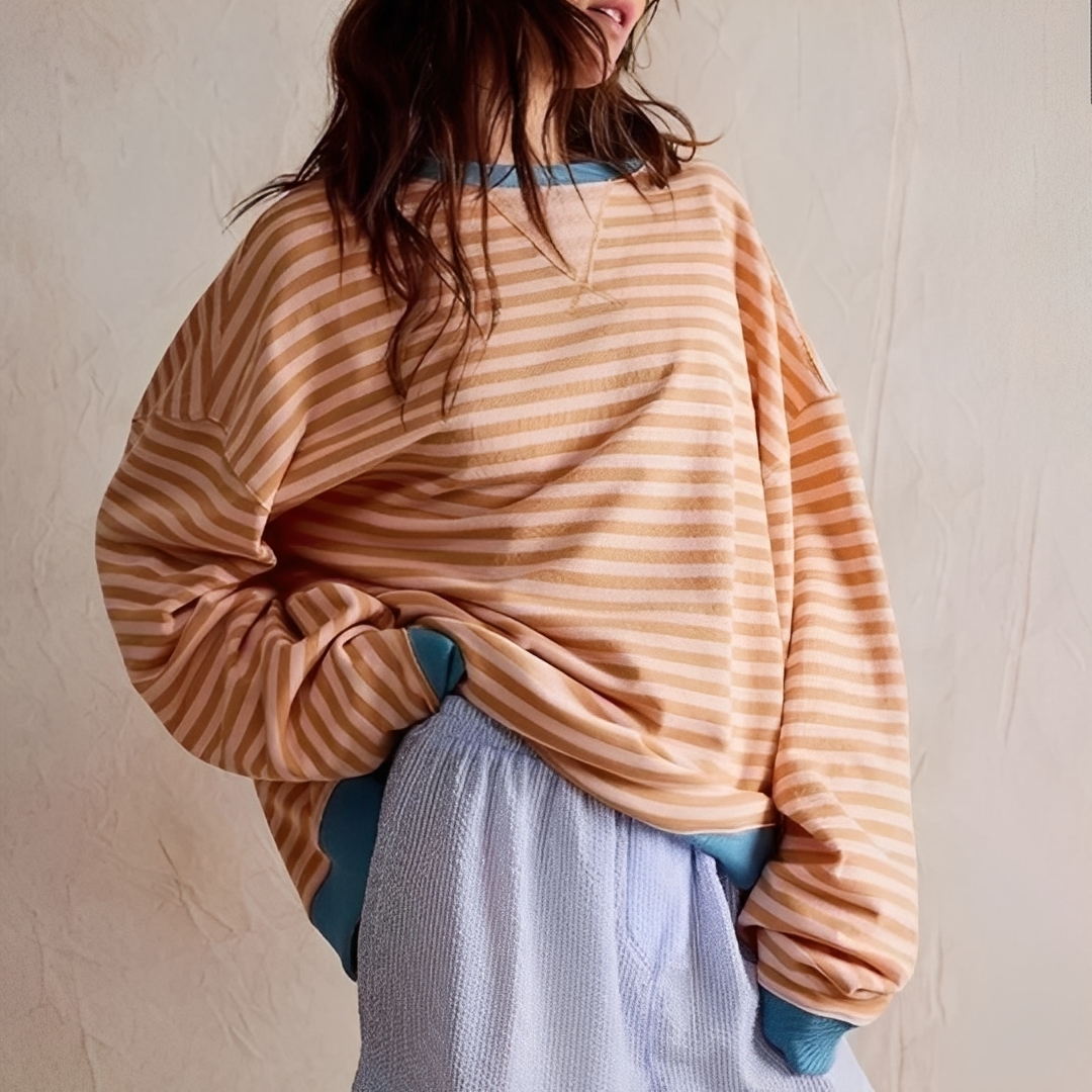 Pénélope - Übergroßes gestreiftes Nachthemd für Damen