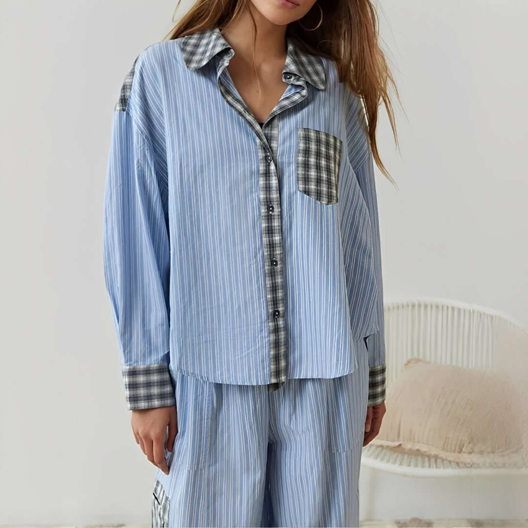 Elena - Conjunto de pijama elegante de duas peças
