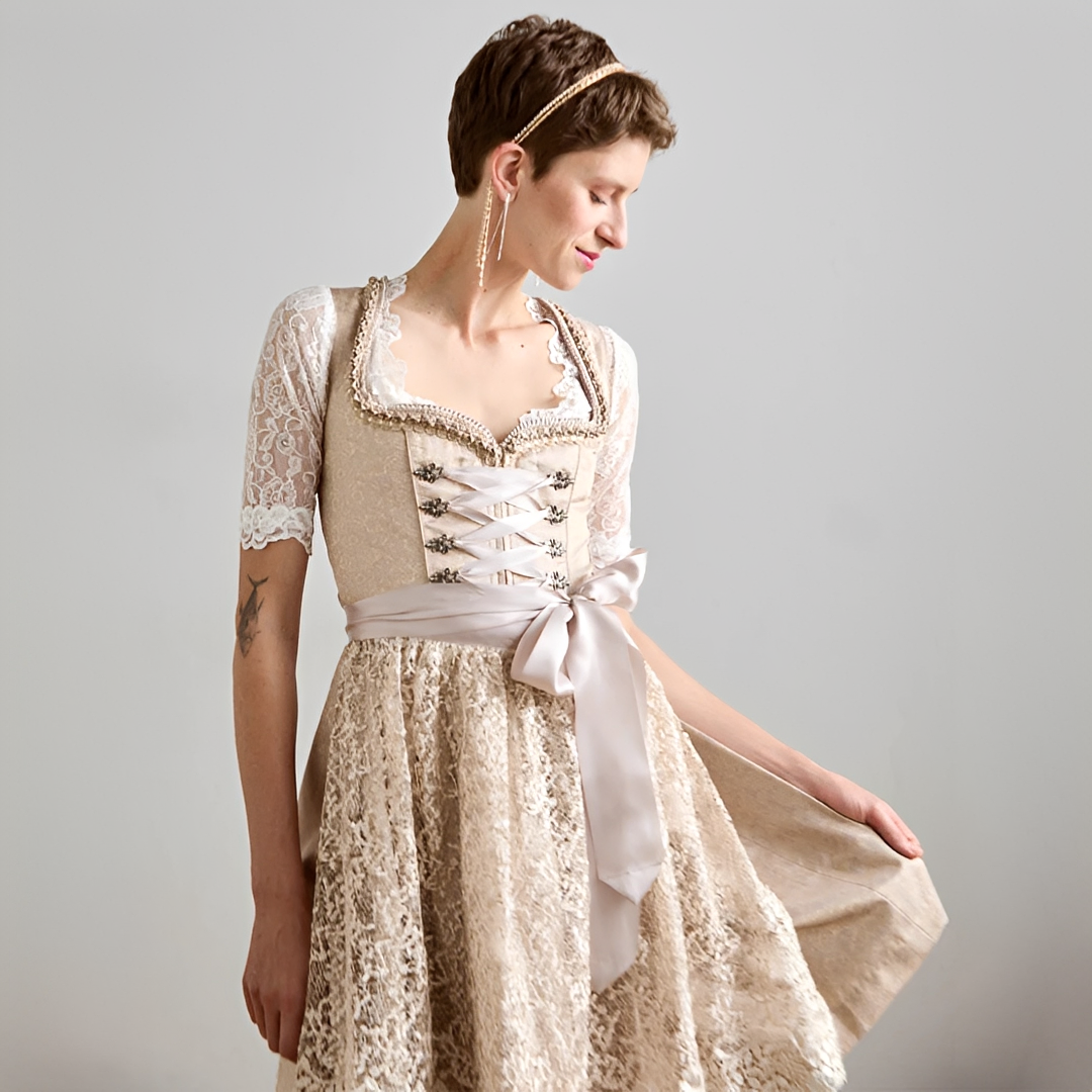 Eunes - Vestido elegante com cordões para mulher