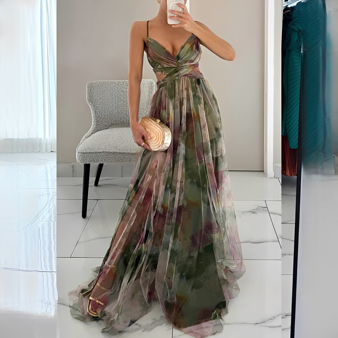 Lucinda - Vestido Longo Estiloso e Fluido