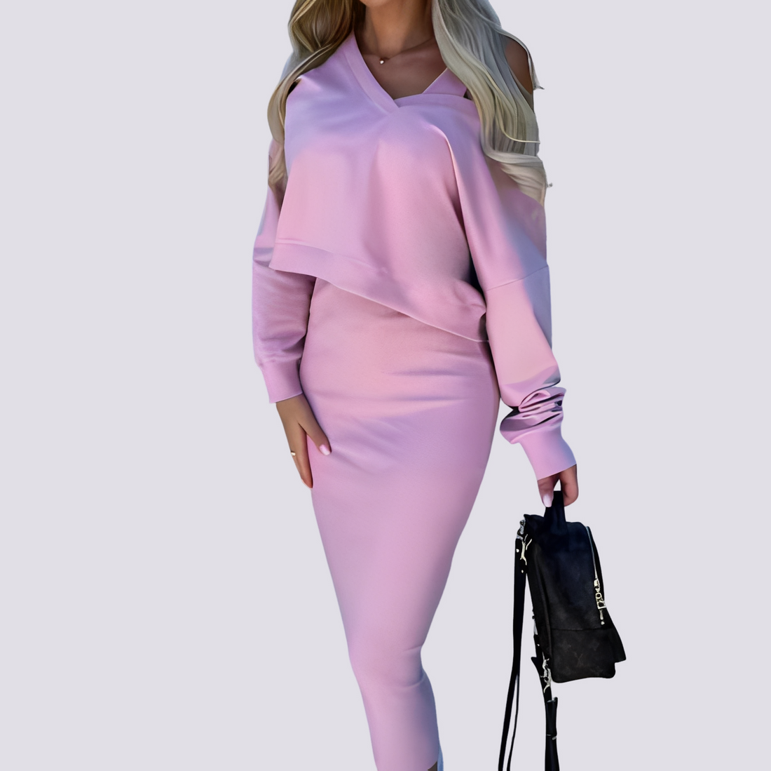 Elsie - Conjunto de Vestido Elegante de Duas Peças