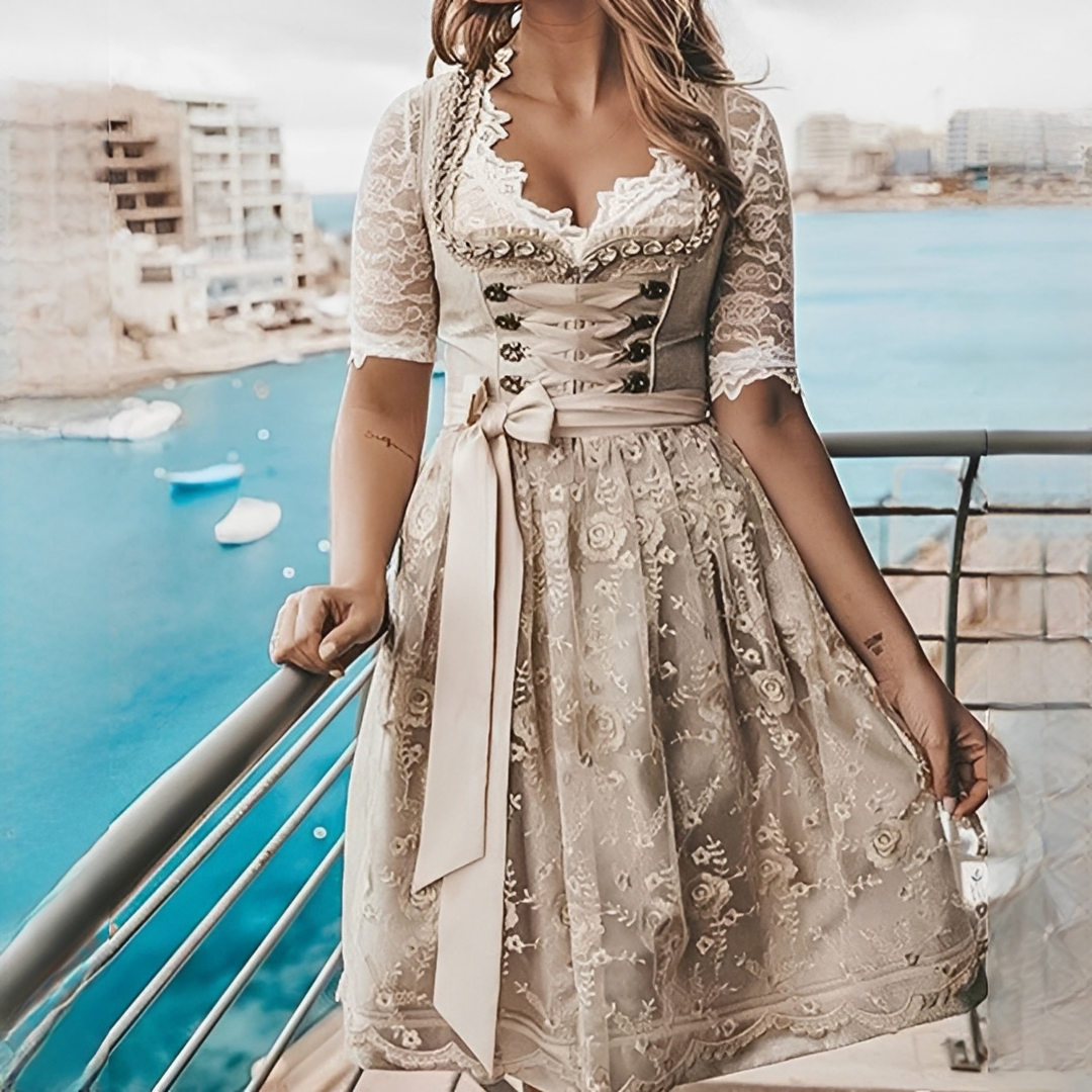 Mayette - Vestido vintage elegante para mulher (Forro não incluído)