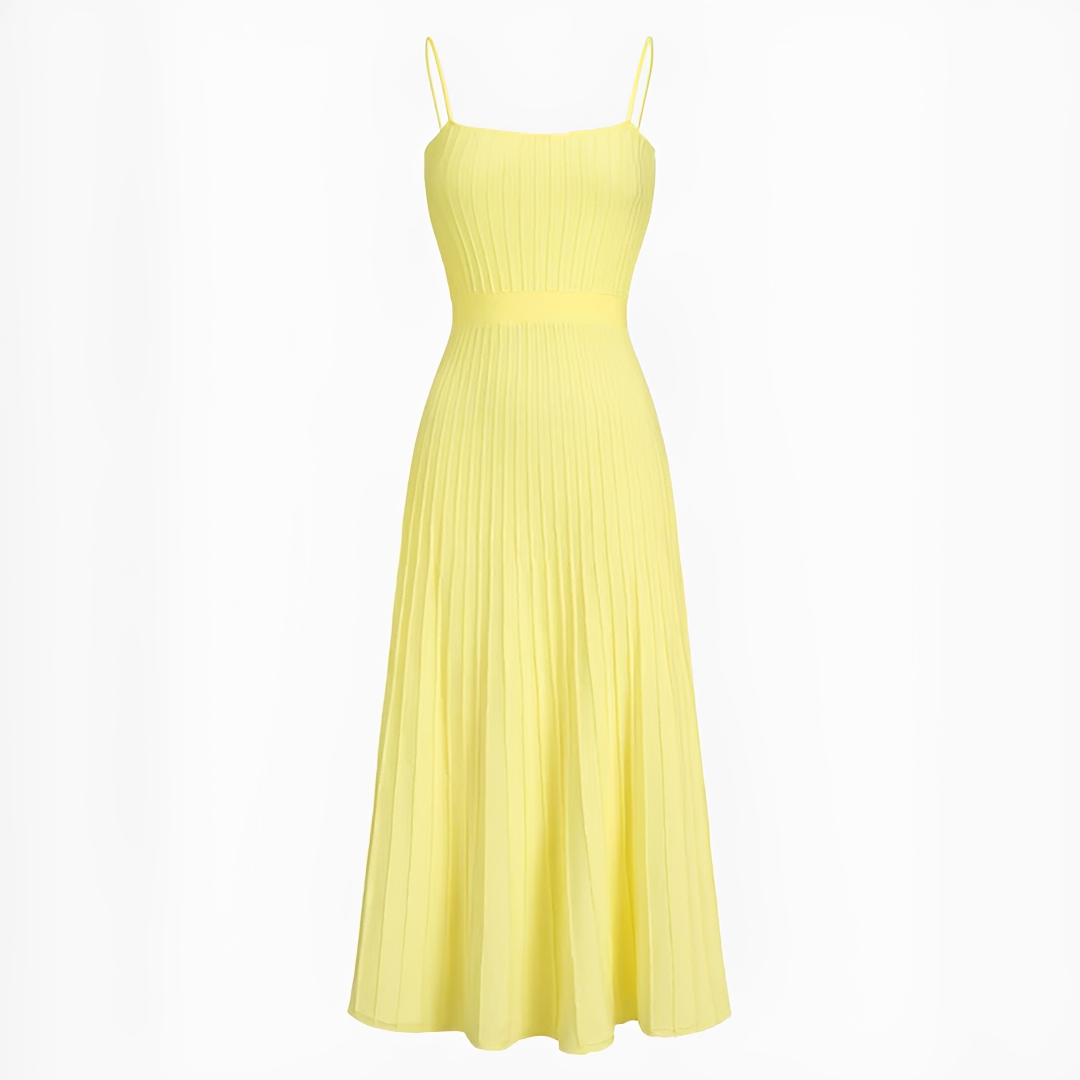 Pheobie - Vestido Midi Plissado Elegante