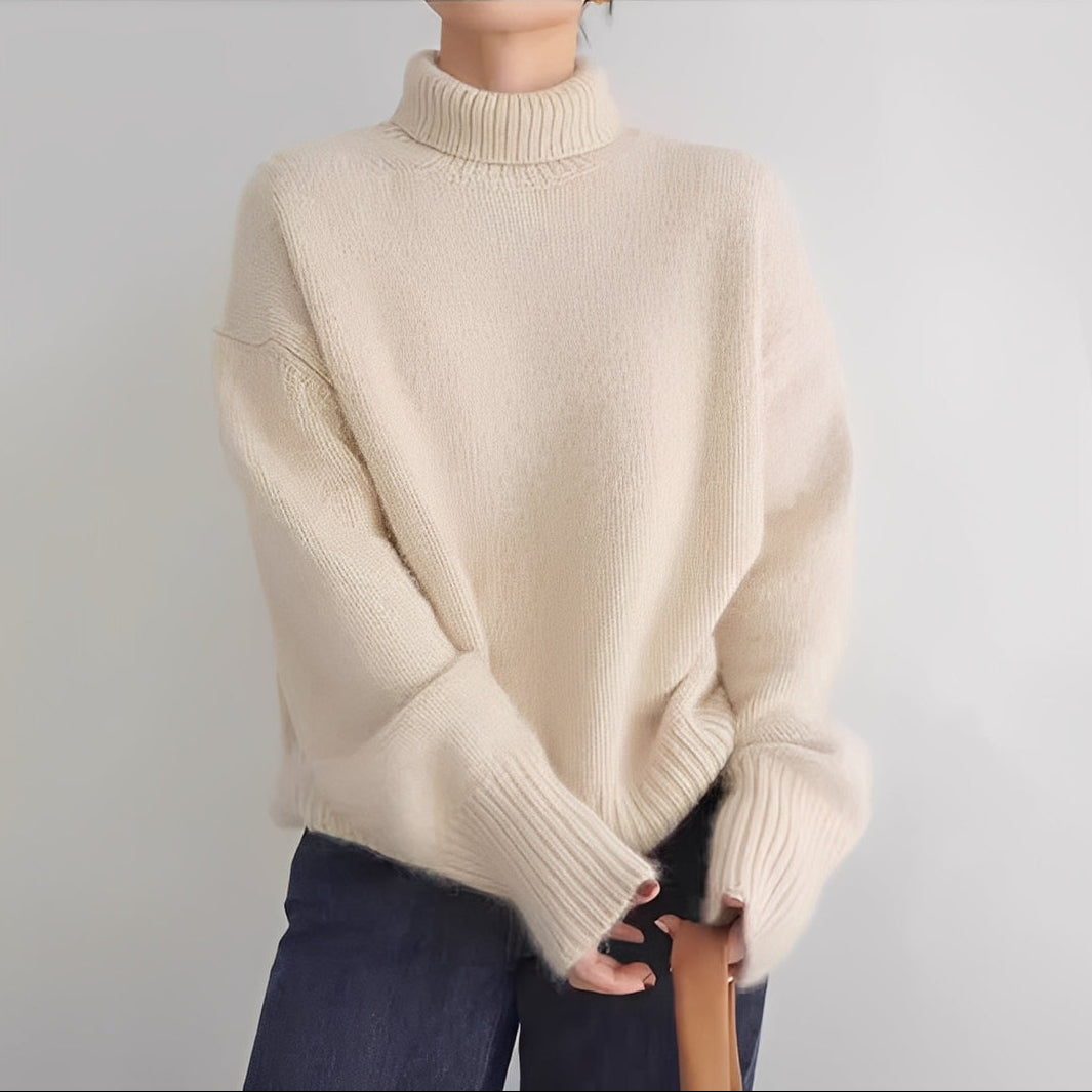 Clementine - Suéter feminino casual com gola alta