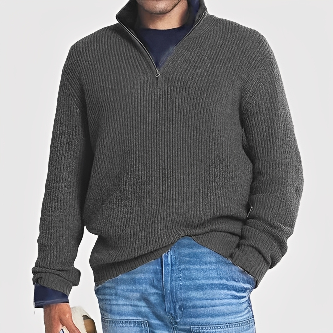 Drix - Comfortable and warm half-zip sweater for man