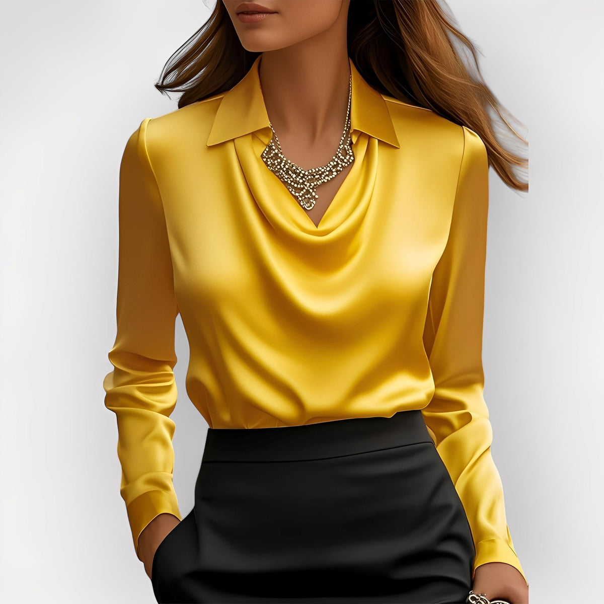 Laurentine - Blusa Sofisticada com Mangas Longas para Mulheres