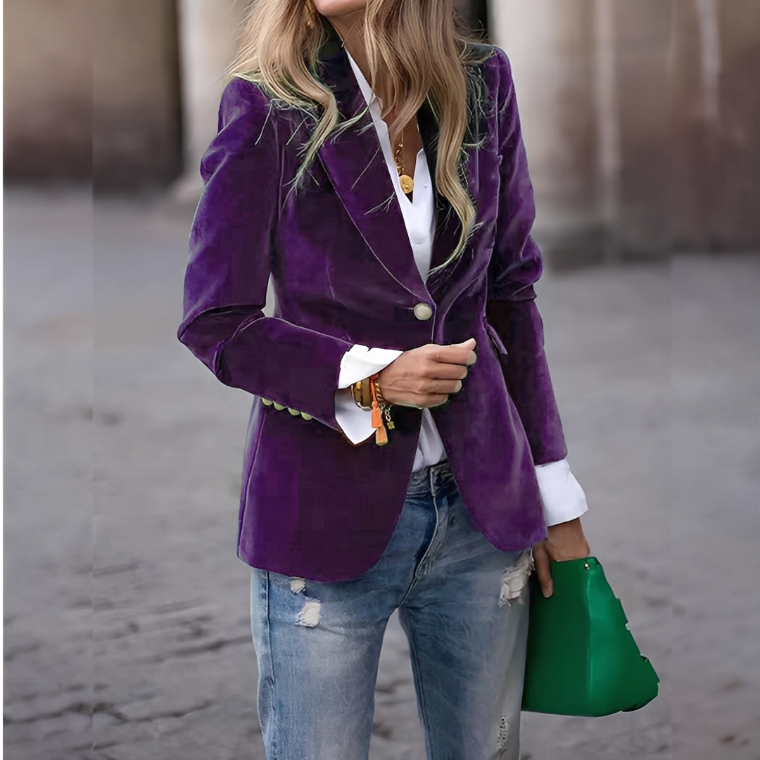 Lyliane - Casaco descontraído clássico com botões para mulheres