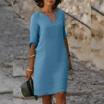 Guilaine - Vestido elegante com decote em V para mulheres