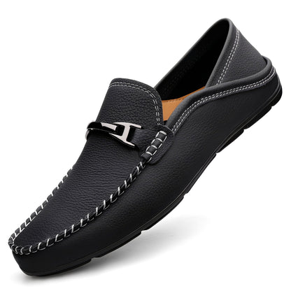 Ronald - Casual, elegant leather slip-on shoes for men
