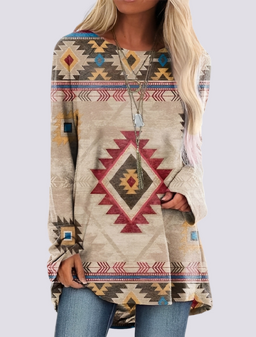 Monica - Vestido Camisa Étnico Estiloso