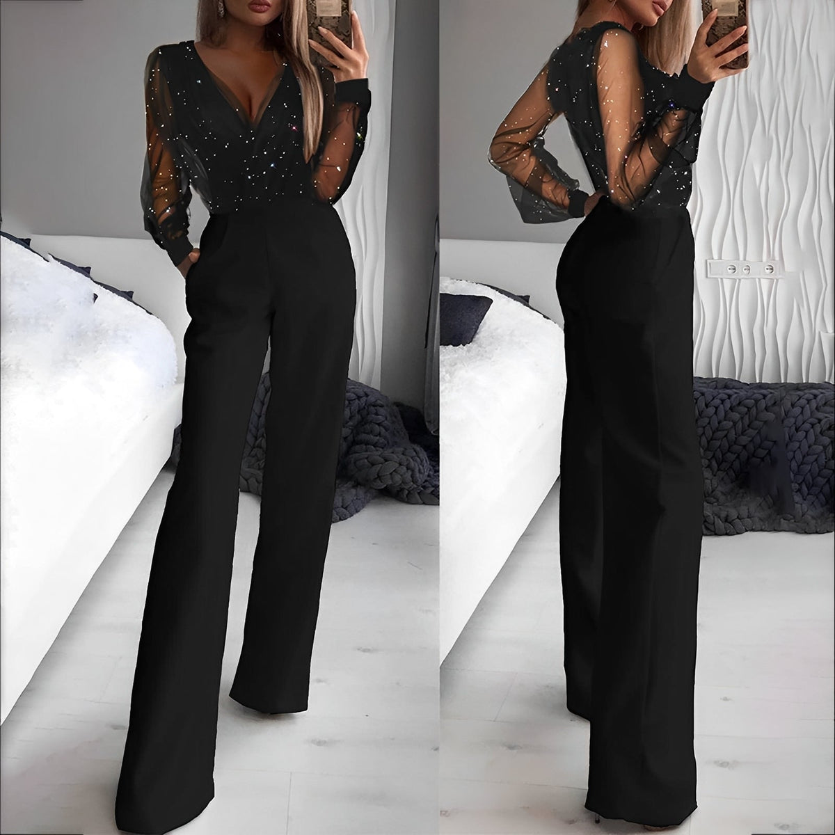 Alissa - Macaquinho Elegante com Decote em V para Mulheres