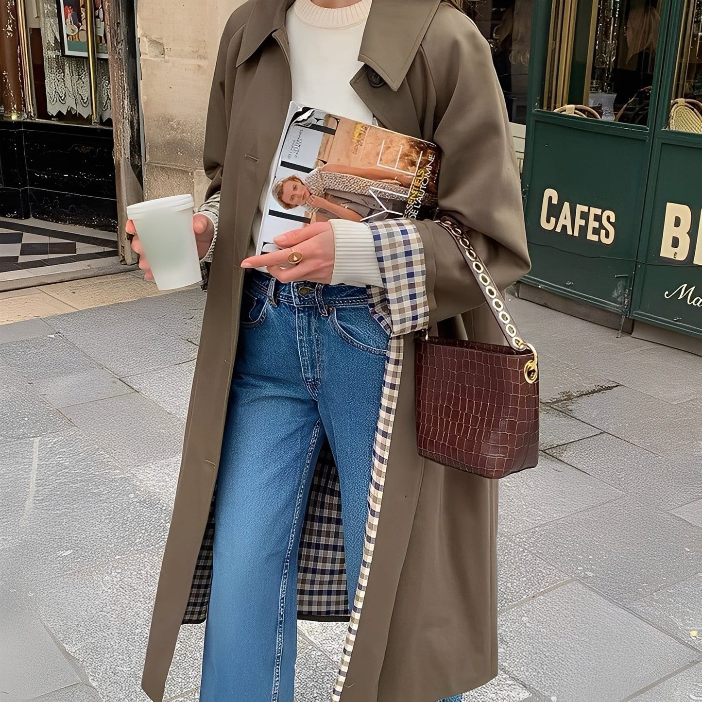 Connie - Modern long raincoat for women