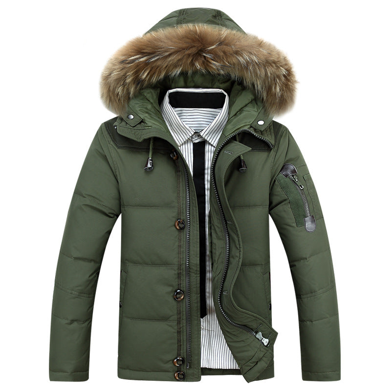 Eddie - Moderna Parka-Jaqueta com Capuz com Pelo para Homens