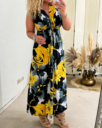 Katrina - Vestido Floral Sem Mangas Estiloso