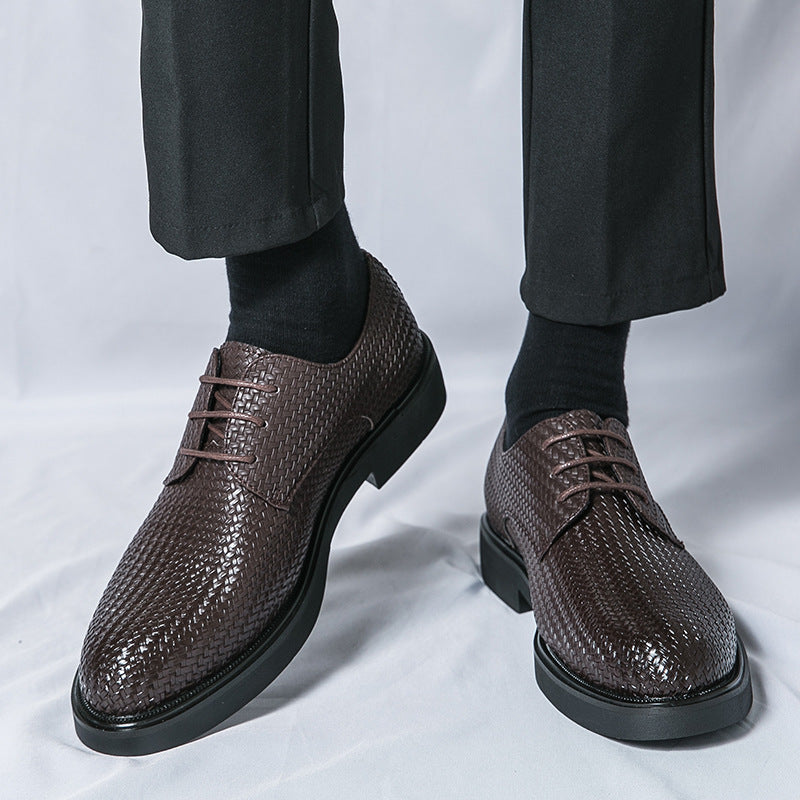 Tristan - Elegant Oxford leather shoes with 3D woven pattern for men