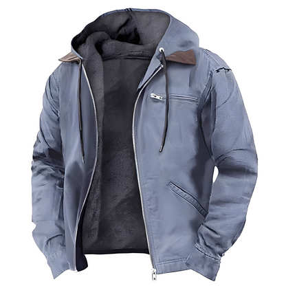 Derrick - Warm hooded jacket with multiple pockets for men