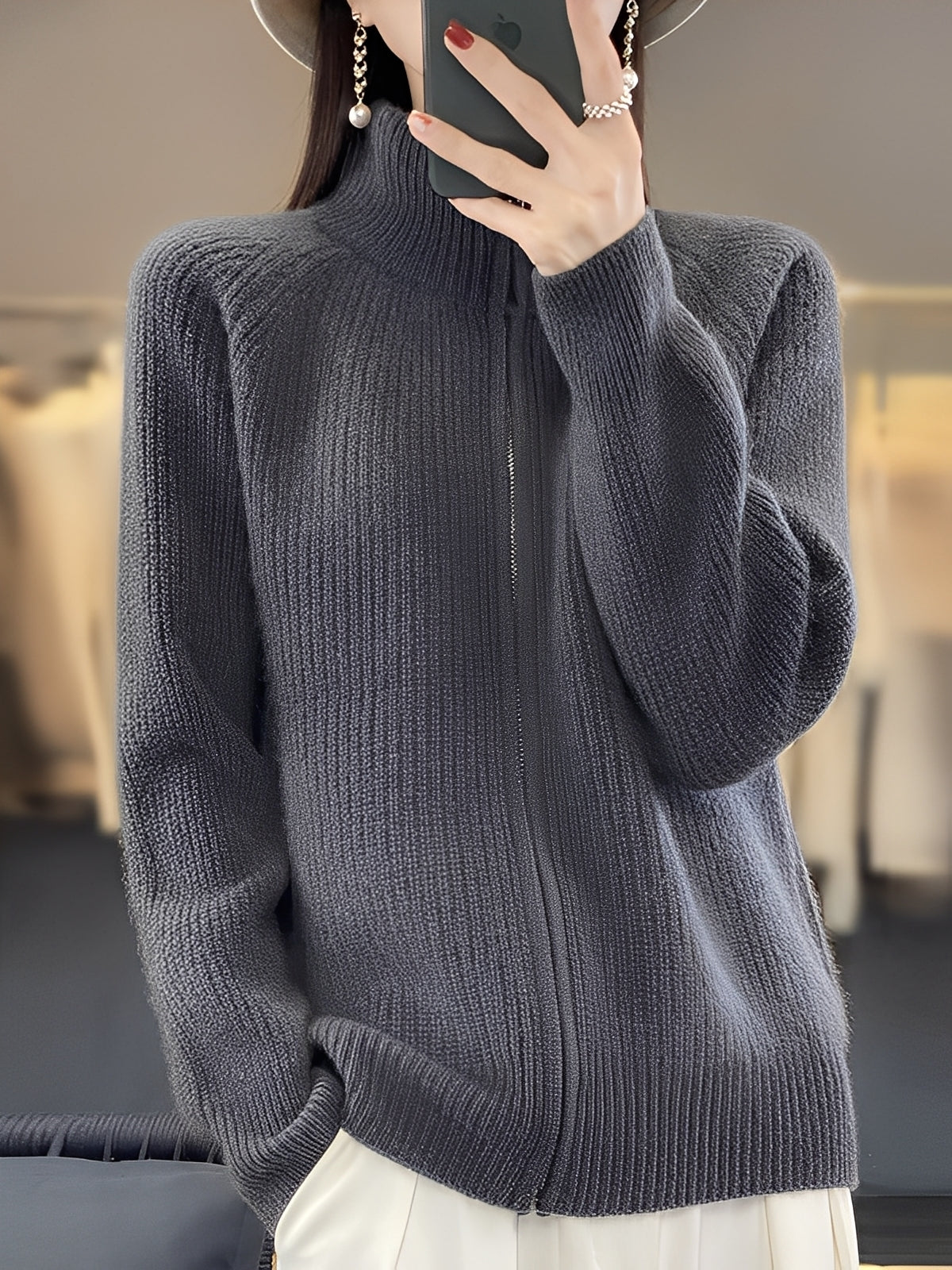 Brylee - Wolljacke mit Reißverschluss für Damen