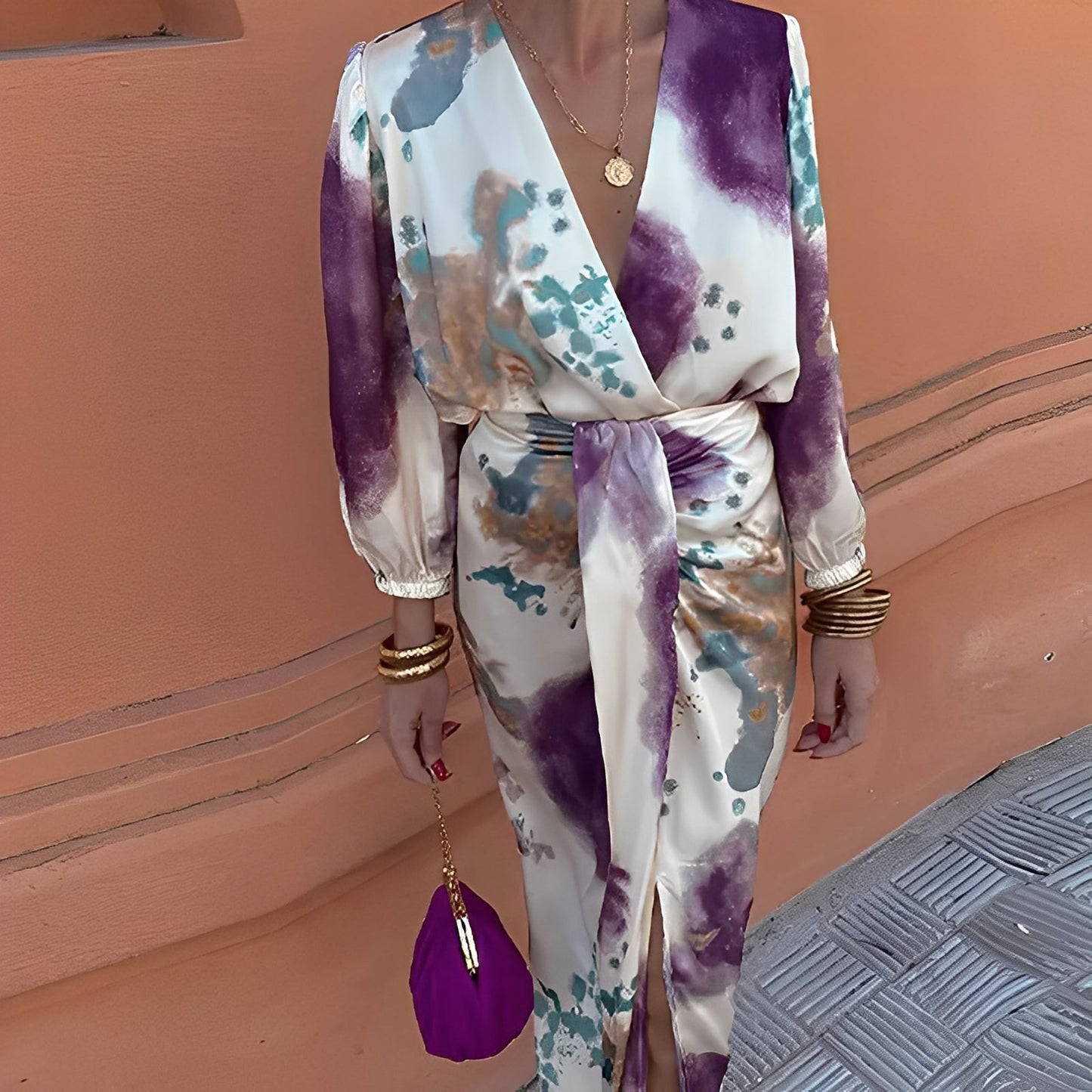 Éva - Vestido elegante com decote em V para mulheres