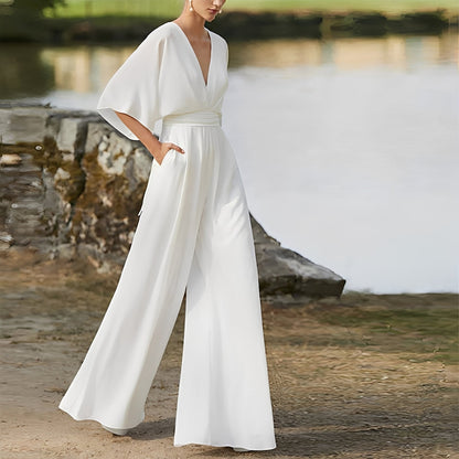 Sarah - Macacão moderno com perna larga para mulheres