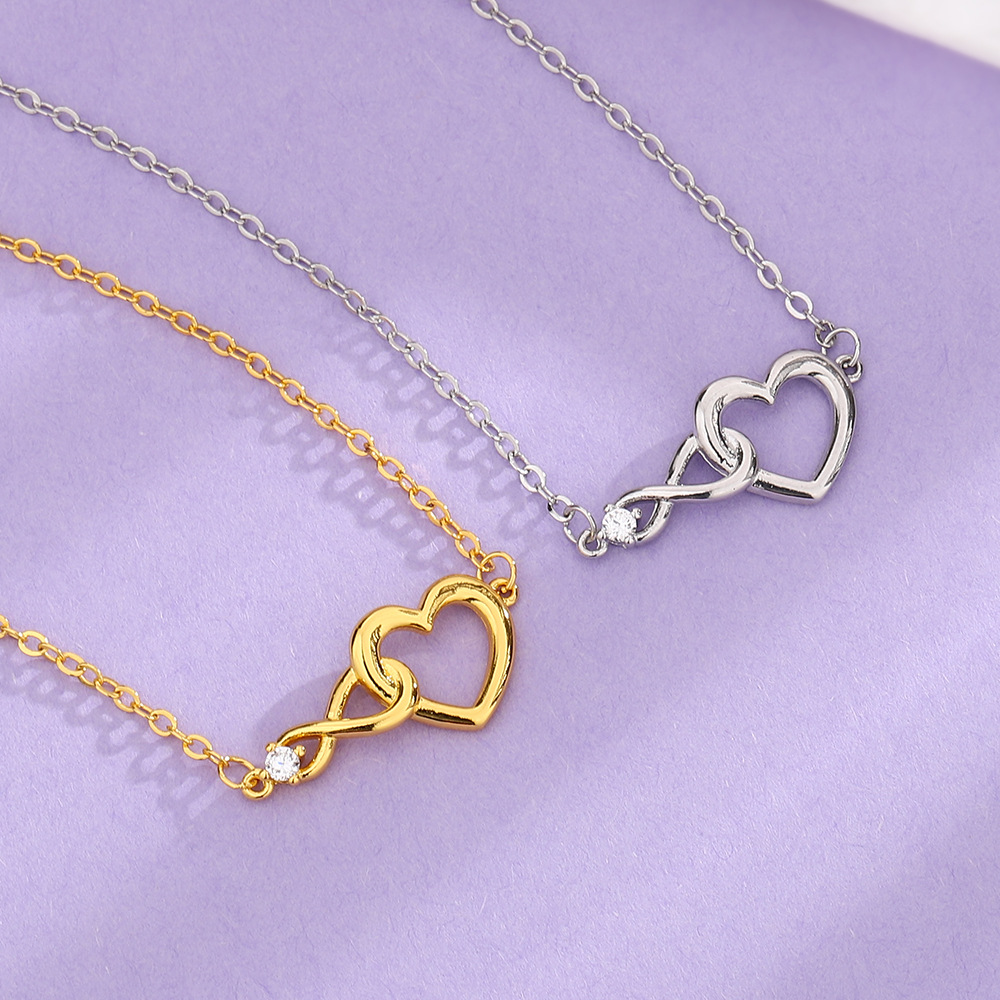 Bracelete Coração Infinito - Bracelete delicado em CZ