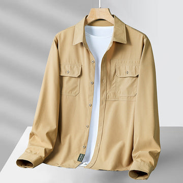 Philip - Camisa Casual de Manga Longa com Bolsos para Homens