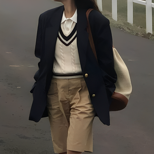 Leona - Classic Knitted Vest with V-Neck for Women