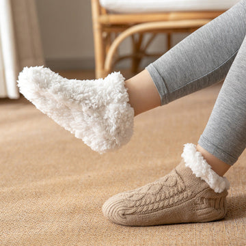 Raquel - Quentes, antiderrapantes meias de peluche para mulheres para o inverno