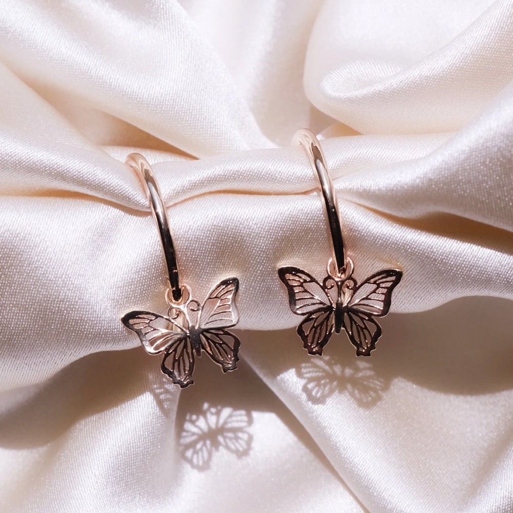 Brincos em papillon - Papillon creux pendente