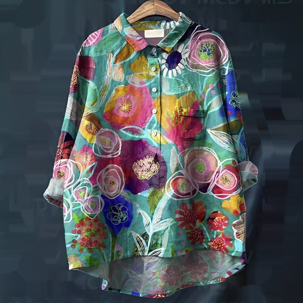 Garance - Classic long-sleeved blouse for woman