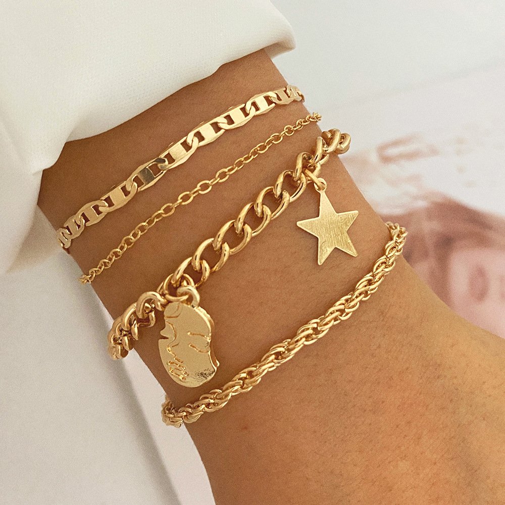 Conjunto de braceletes elegantes para mulheres
