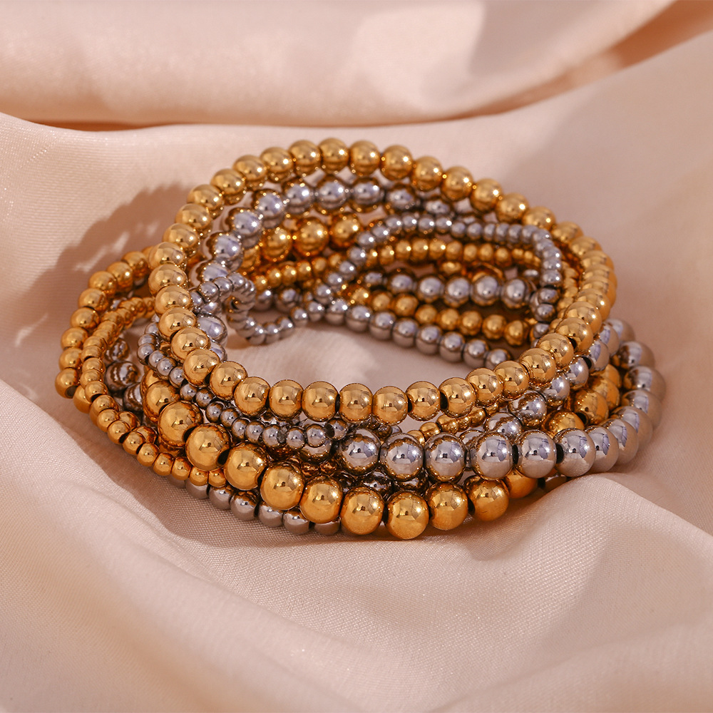 Crea - Bracelete de moda empilhável metálico dourado (4mm)