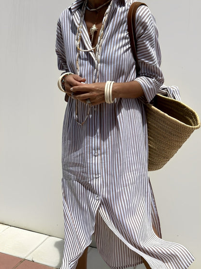 Christel - Long striped polo dress for woman