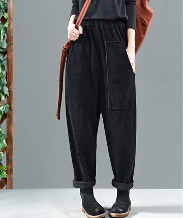 Hanna - Calça harém elegante de veludo cotelê para mulheres