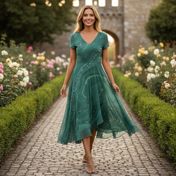Eliana - Vestido Elegante com Decote em V