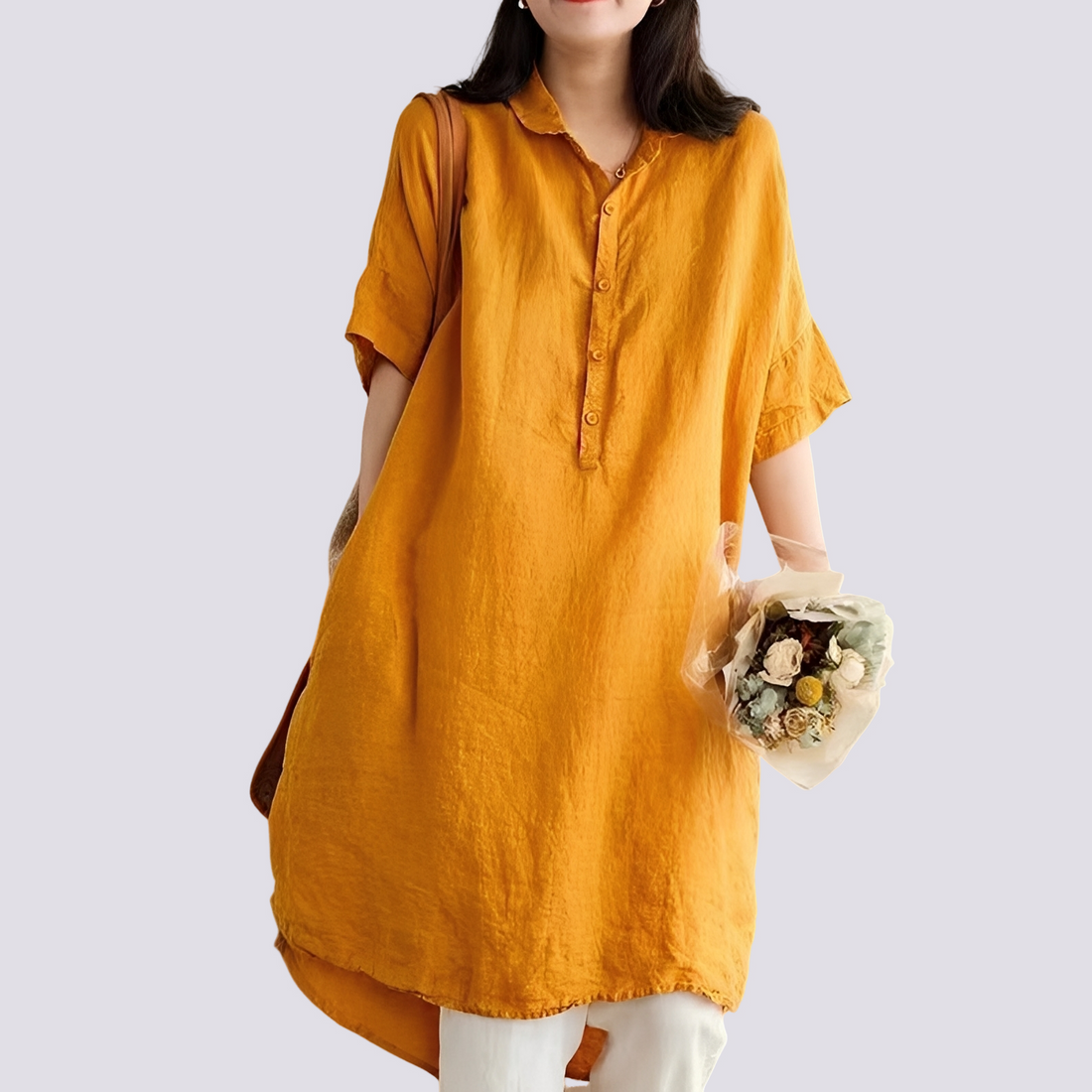Deborah - Vestido camisa casual e solto para mulheres