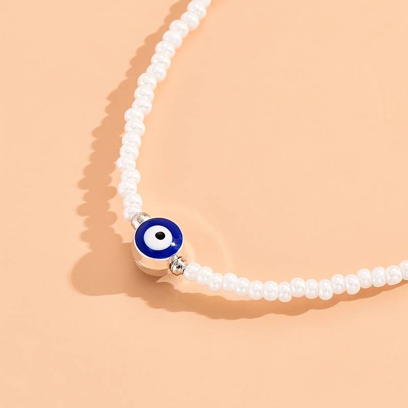 Bracelete de pérolas Evil Eye - Bracelete de pérolas Olho de Diabo