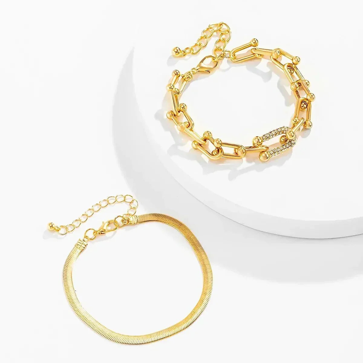 Maelys – Conjunto de Braceletes Corrente & Serpente